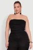 Plus Size Lettuce Edge Mesh Tube Top sold by Rainbow