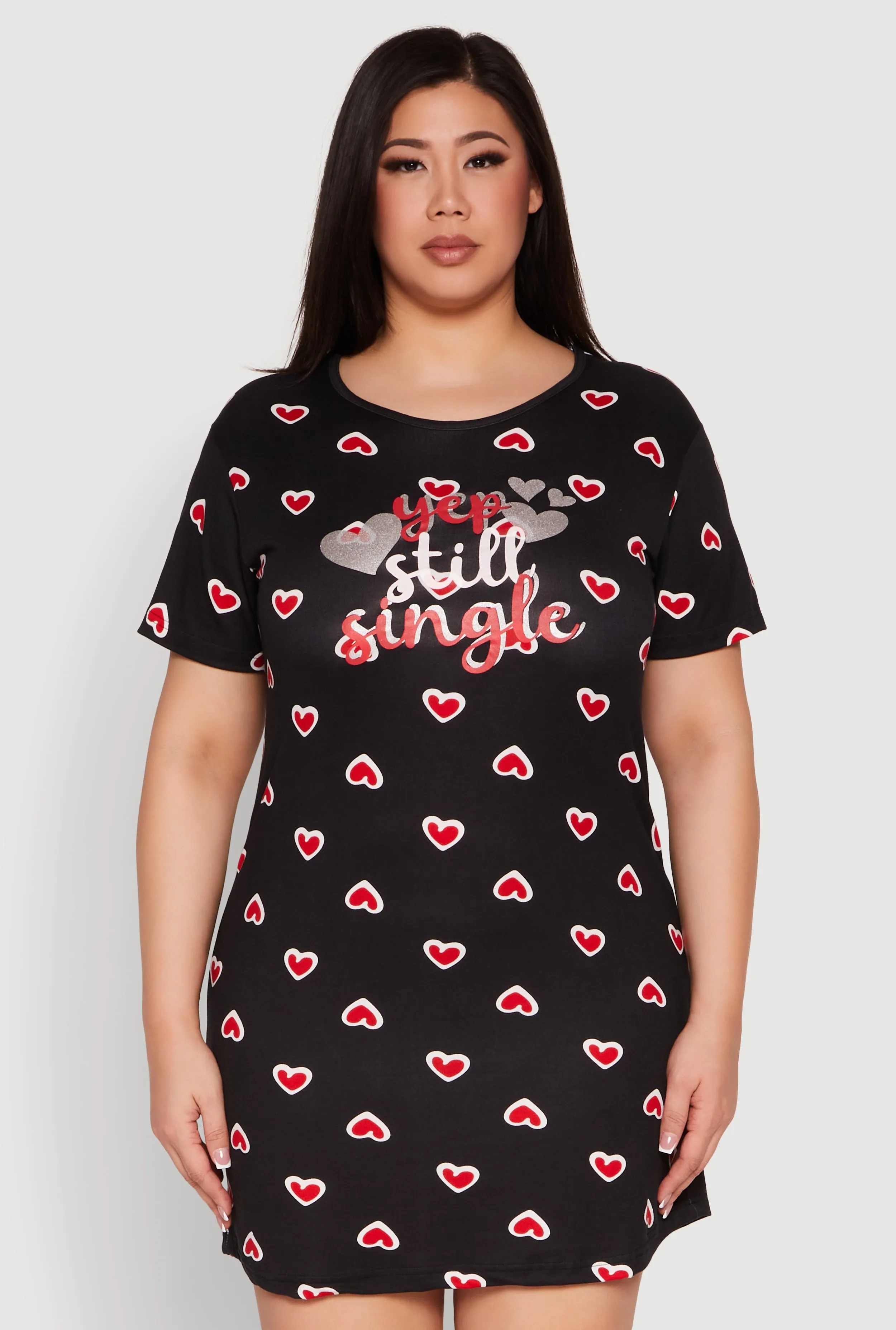 Plus Size Yep Still Single Graphic Nightgown sold by Rainbow