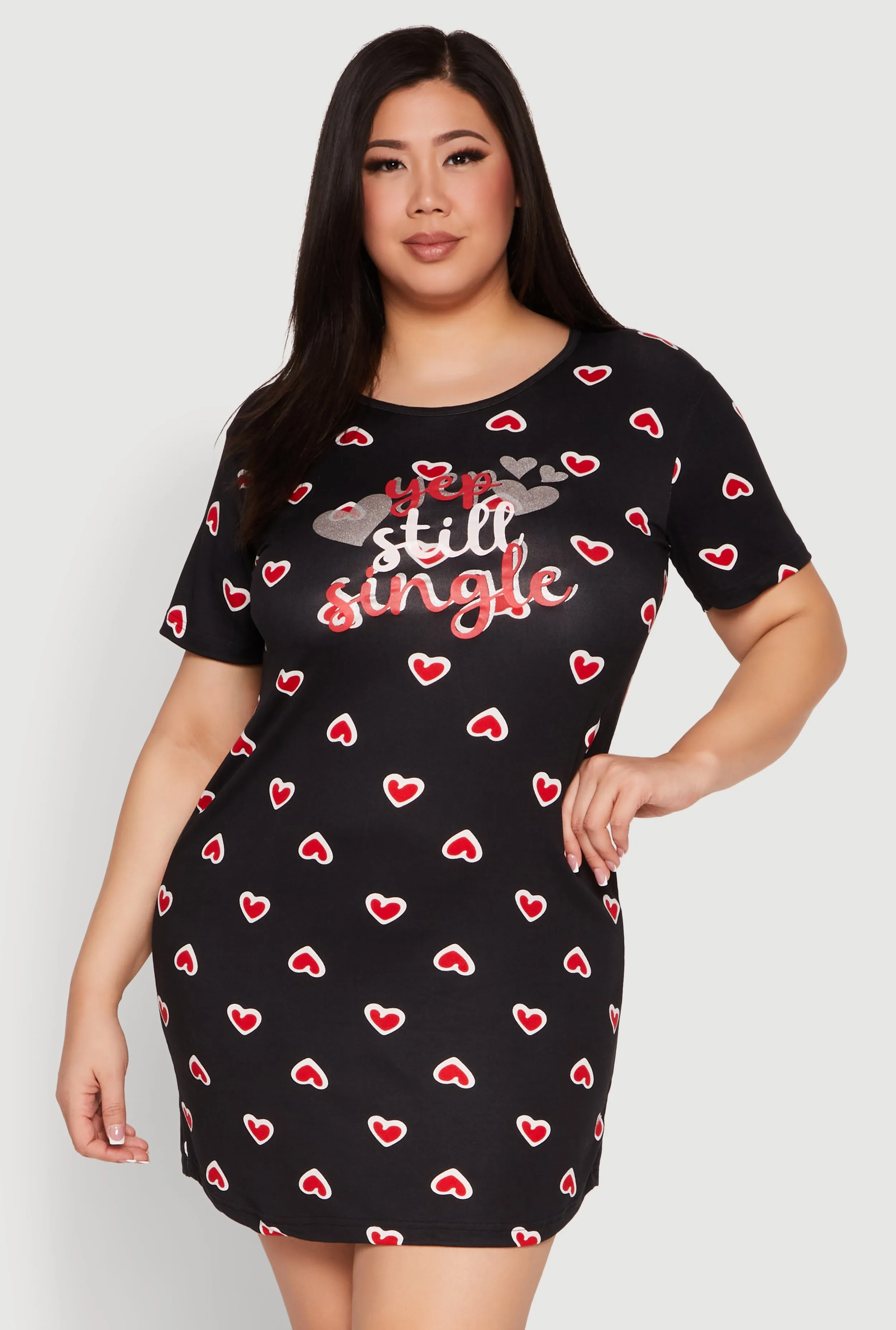 Plus Size Yep Still Single Graphic Nightgown sold by Rainbow product image thumbnail 2
