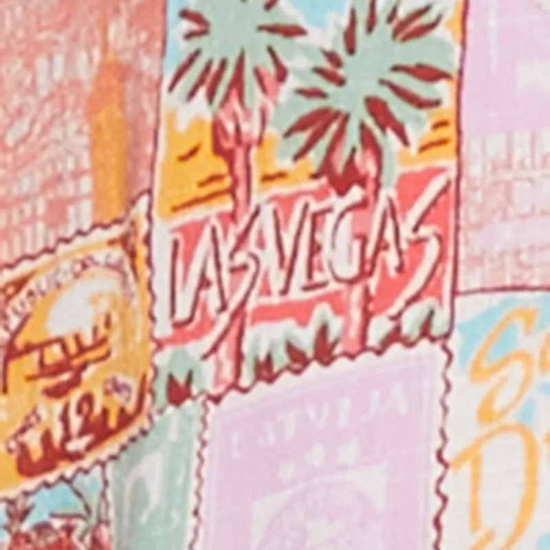 Post Card Destination Print Shorts sold by Rainbow product image thumbnail 4