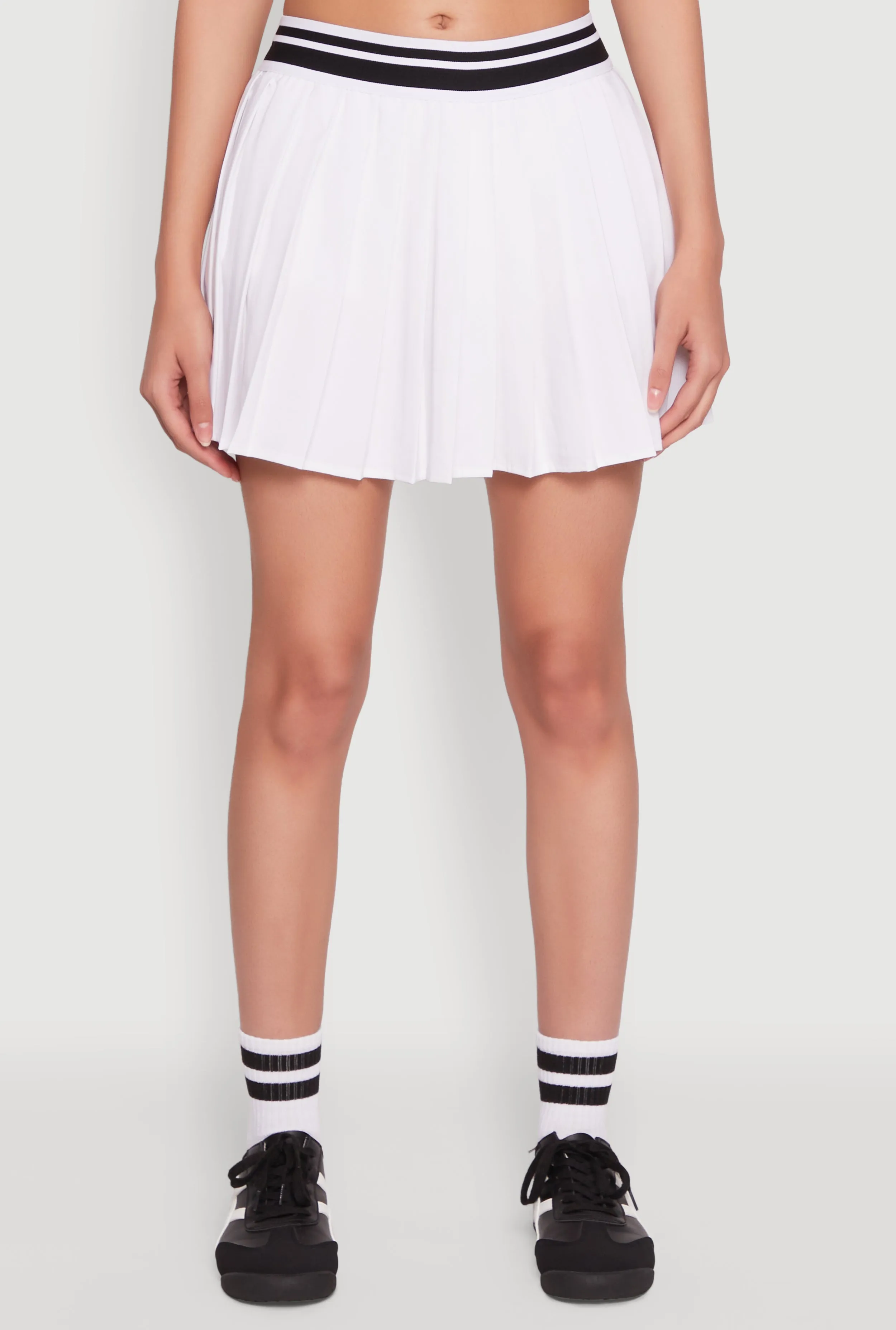 Varsity Stripe Waistband Pleated Tennis Skirt sold by Rainbow product image thumbnail 3