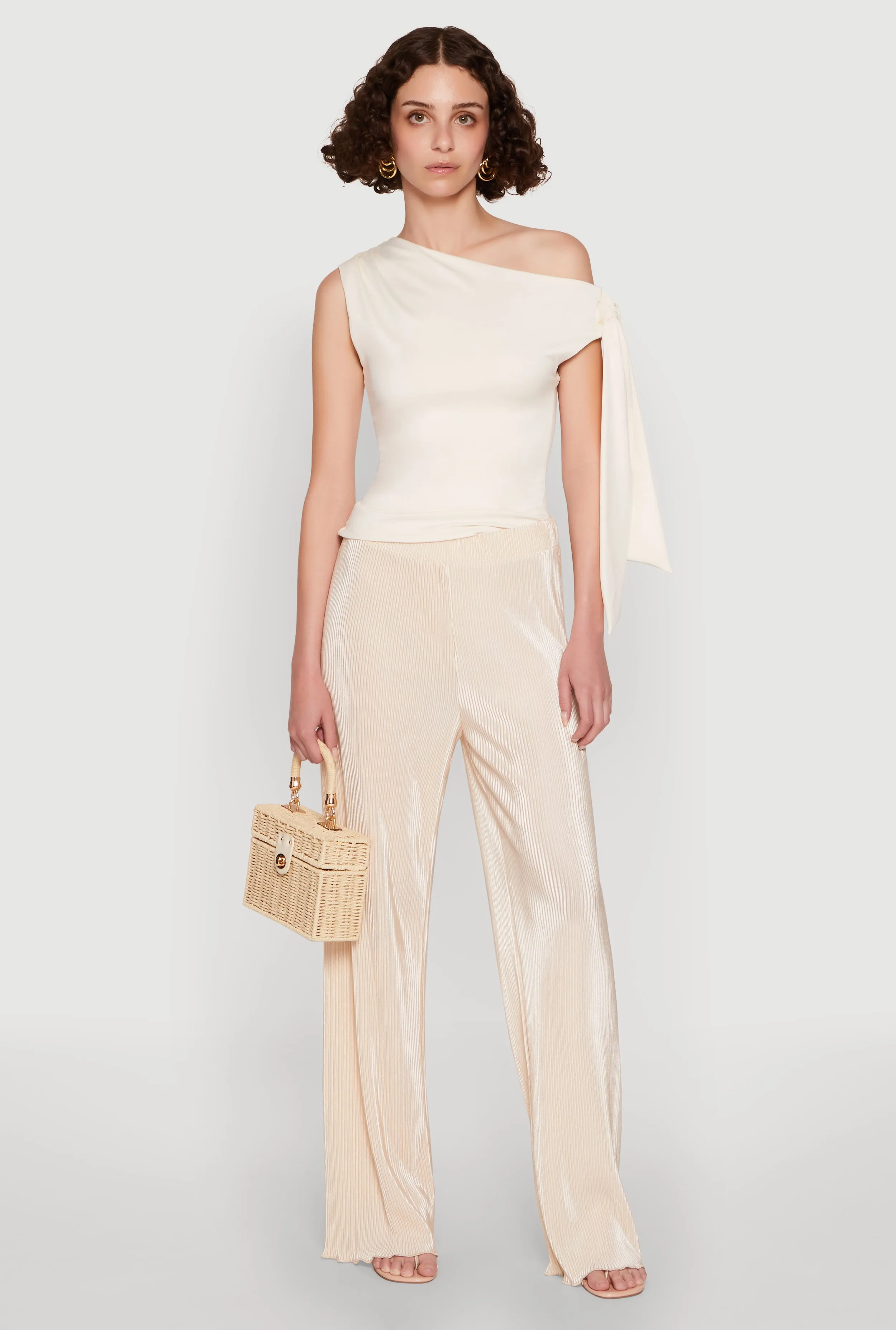 Iris Plisse Lettuce Edge Wide Leg Pants sold by Rainbow