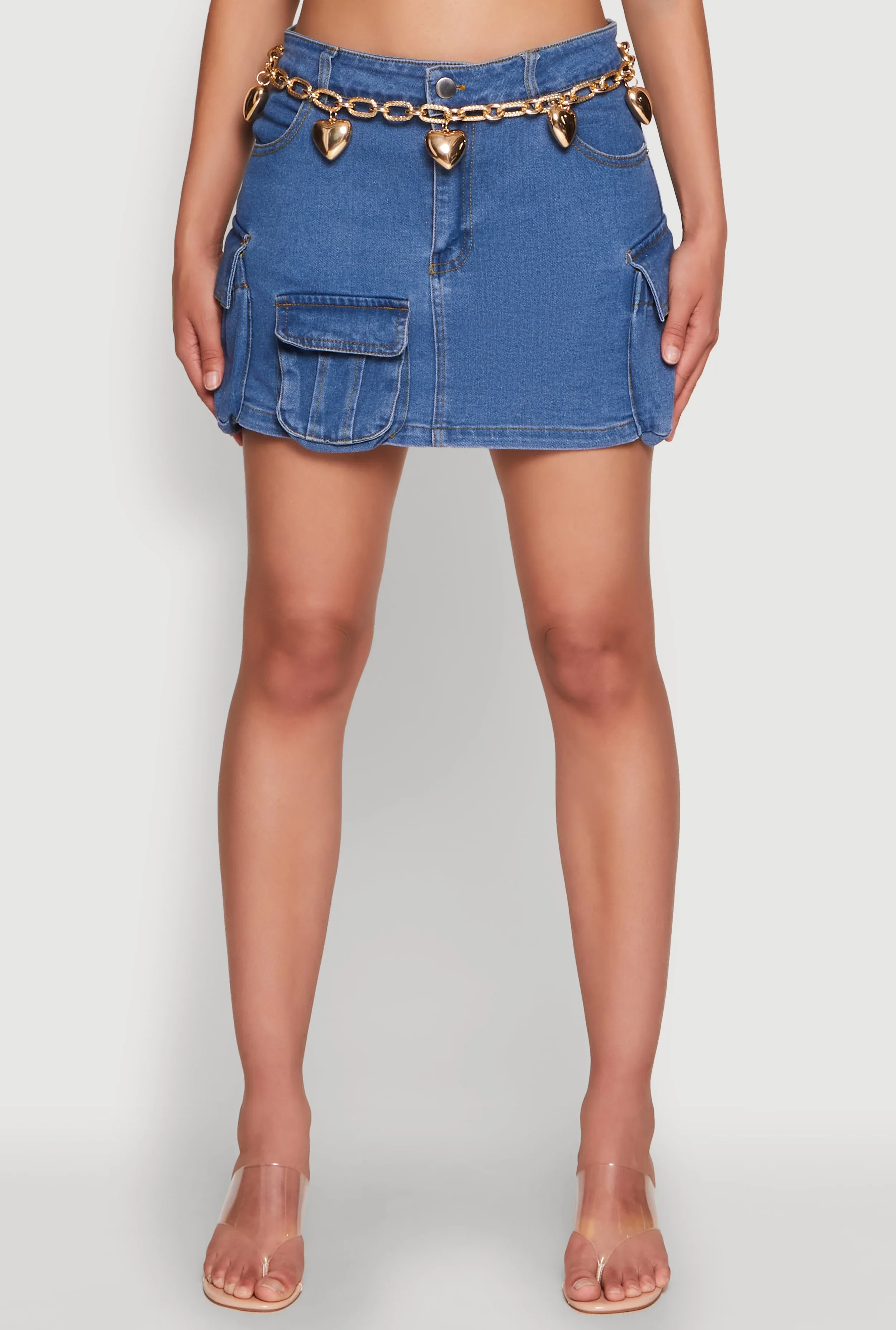 Haute Monde Denim Utility Mini Skirt sold by Rainbow product image thumbnail 5