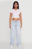 Cropped Short Sleeve Crew Neck Tee sold by Rainbow