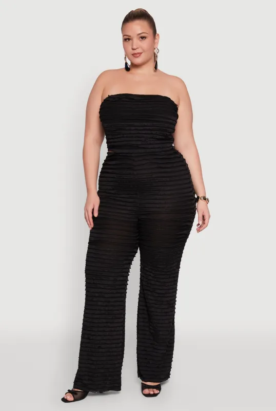 Plus Size Lettuce Edge Mesh Pants sold by Rainbow