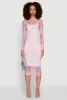 Marble Print Mesh Long Sleeve Midi Dress sold by Rainbow