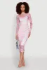 Marble Print Mesh Long Sleeve Midi Dress sold by Rainbow