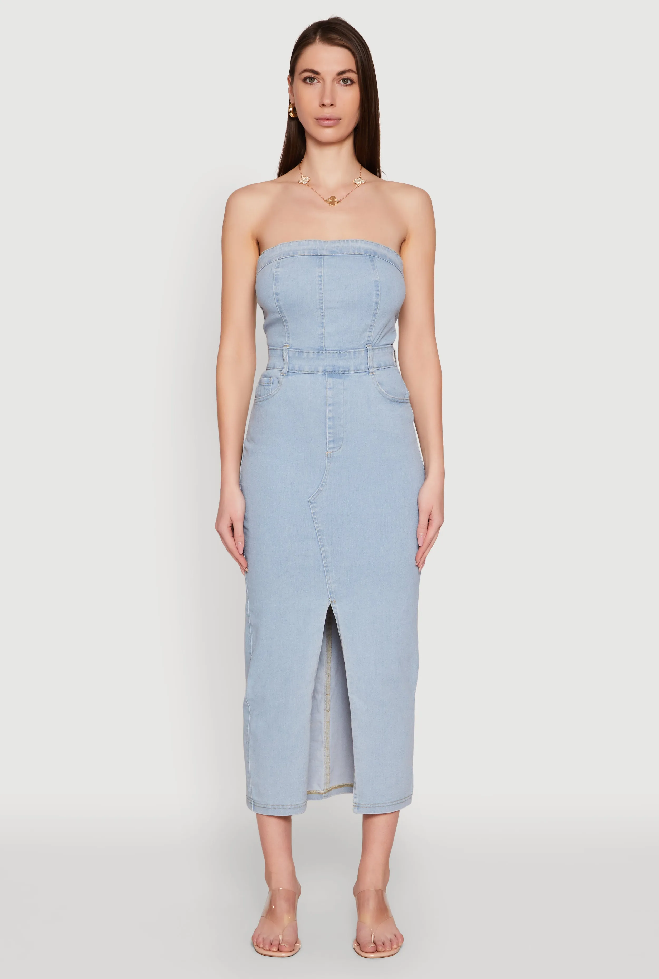 Haute Monde Denim Slit Front Tube Dress sold by Rainbow product image thumbnail 2