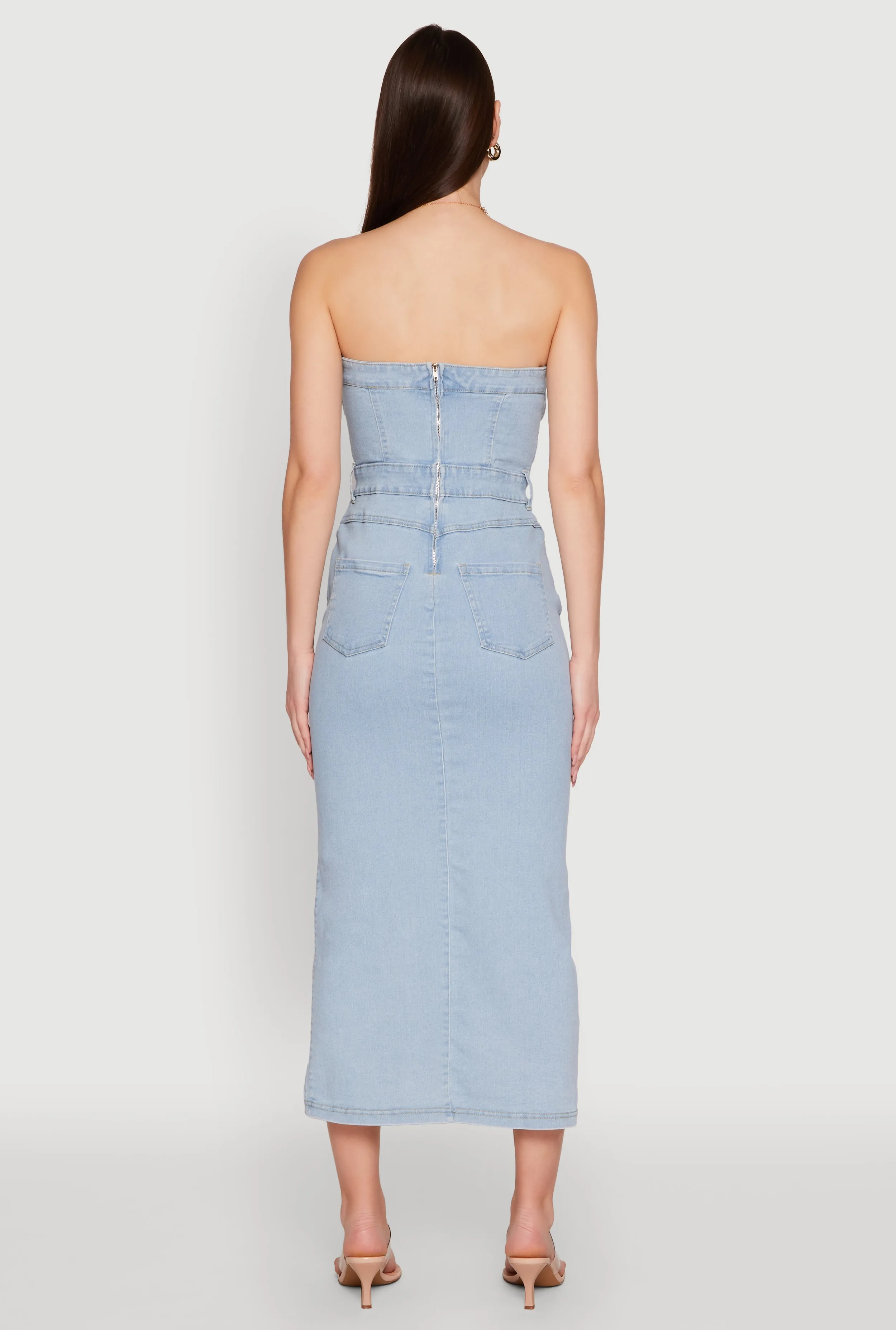 Haute Monde Denim Slit Front Tube Dress sold by Rainbow product image thumbnail 5
