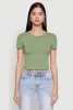 Cropped Short Sleeve Crew Neck Tee sold by Rainbow