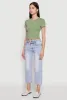 Cropped Short Sleeve Crew Neck Tee sold by Rainbow