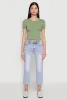 Cropped Short Sleeve Crew Neck Tee sold by Rainbow