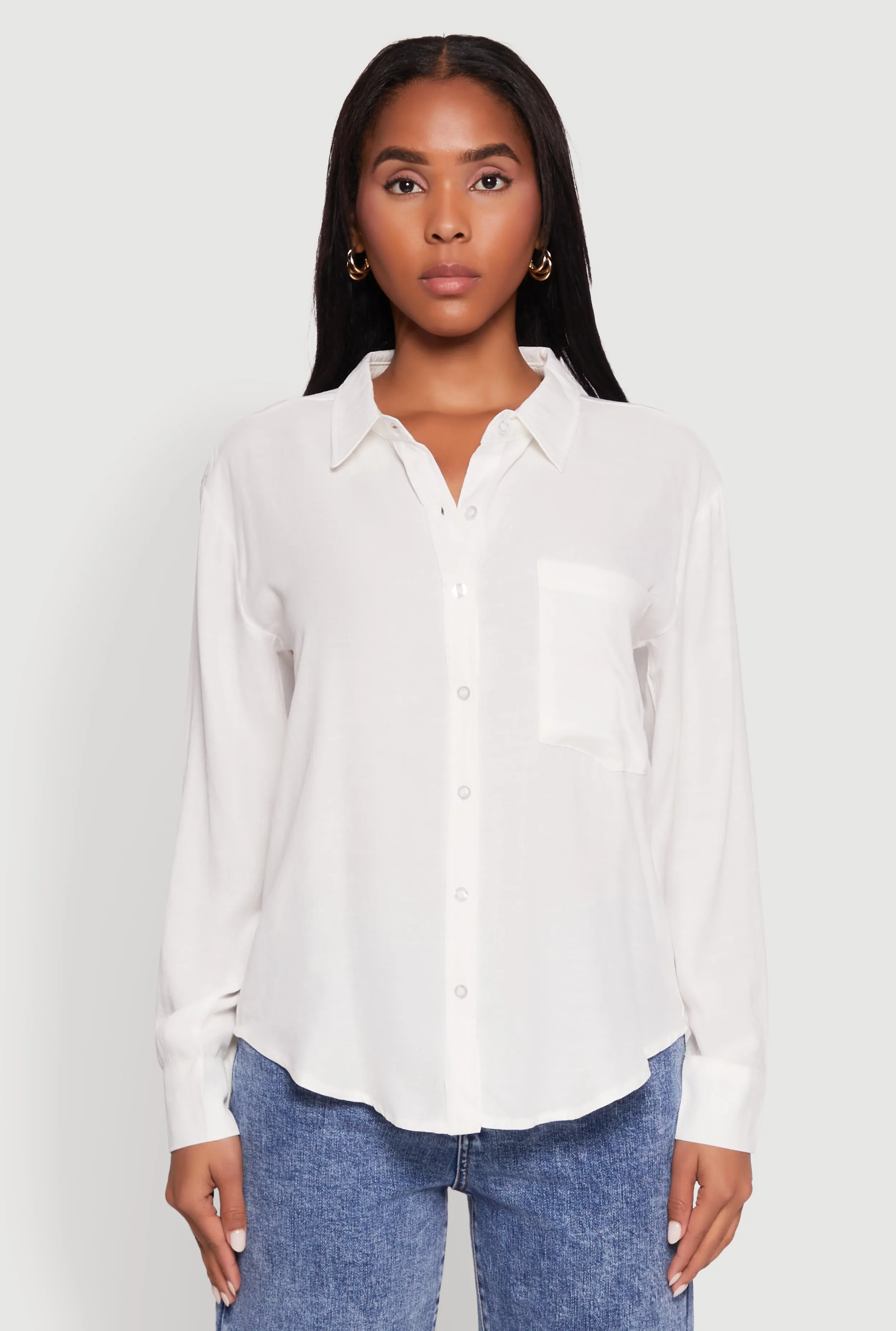 Iris Gauze Knit Button Front Shirt sold by Rainbow product image thumbnail 2