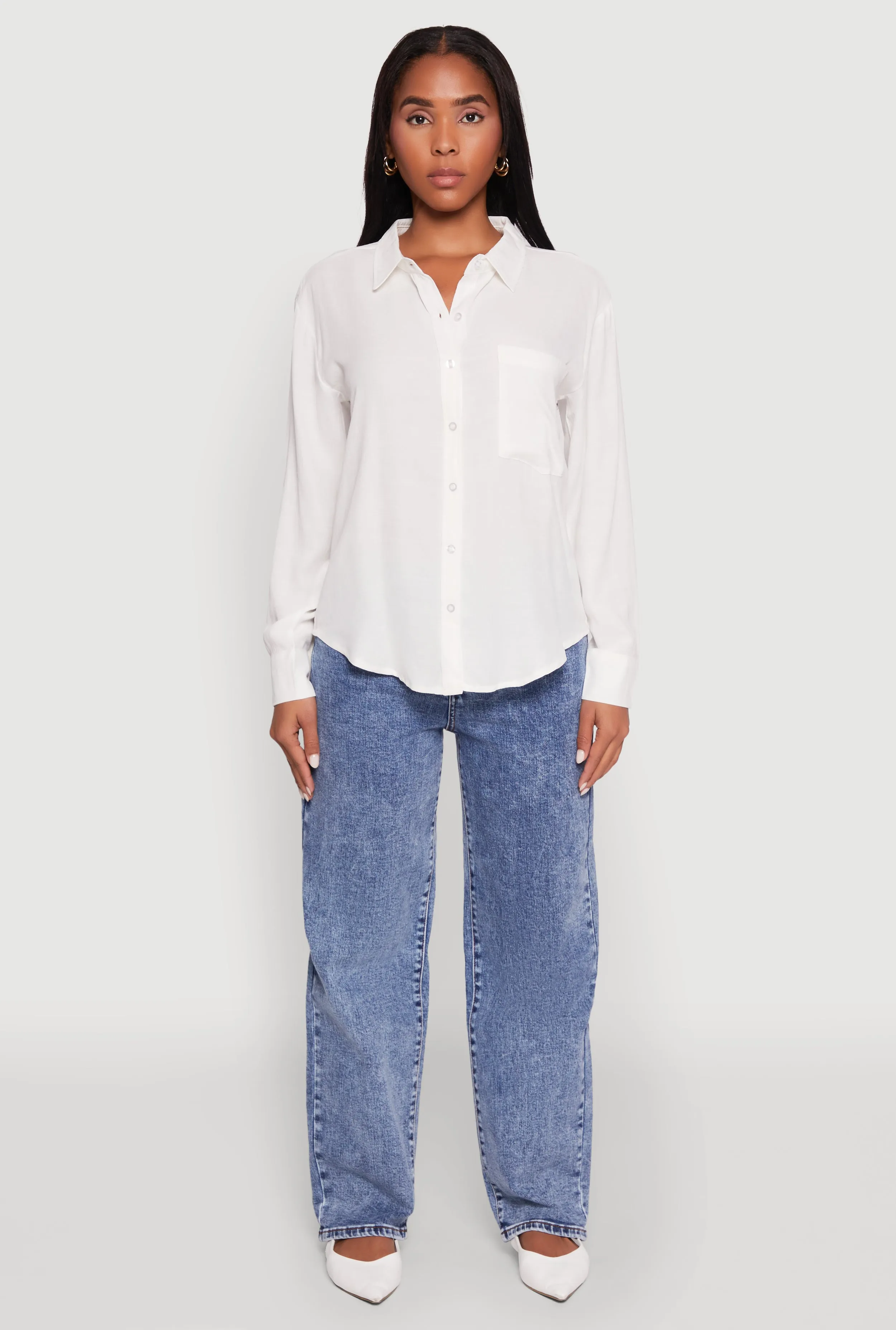 Iris Gauze Knit Button Front Shirt sold by Rainbow