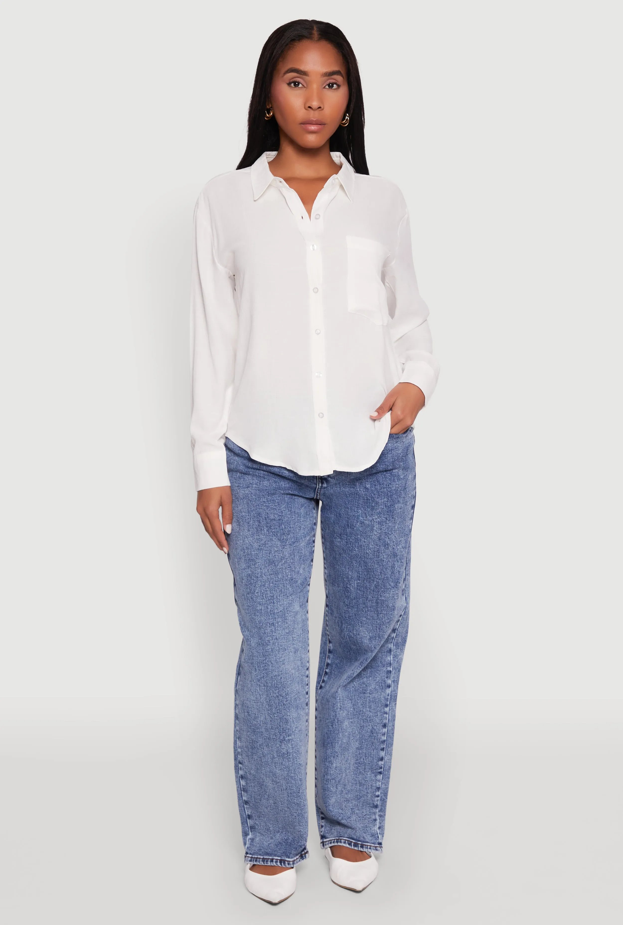 Iris Gauze Knit Button Front Shirt sold by Rainbow product image thumbnail 3