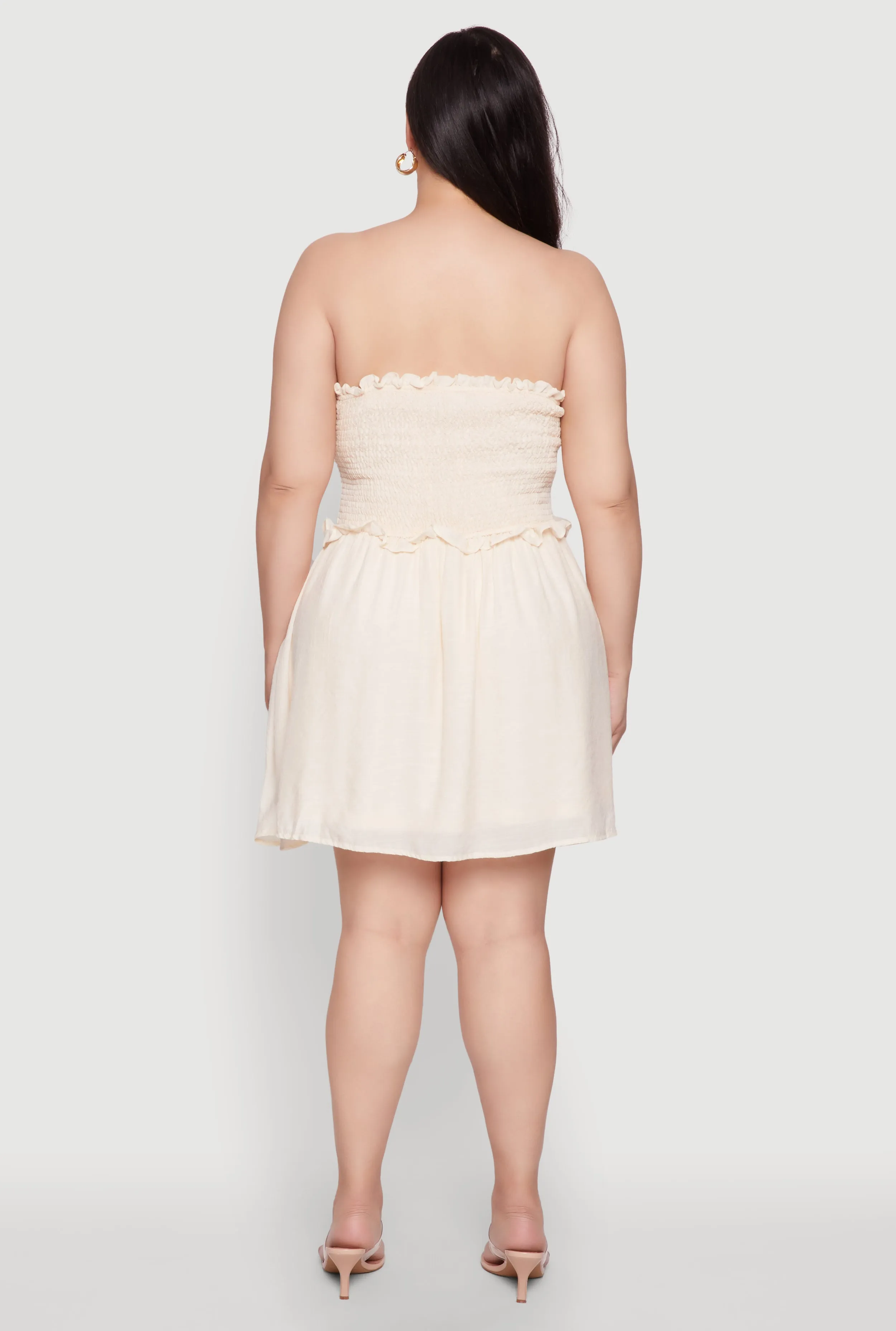 Plus Size Gauze Knit Smocked Mini Dress sold by Rainbow product image thumbnail 5