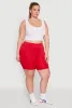 Plus Size Caged Mesh Cell Phone Pocket Biker Shorts sold by Rainbow