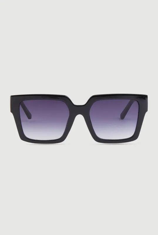 Cut Out Detail Square Sunglasses sold by Rainbow