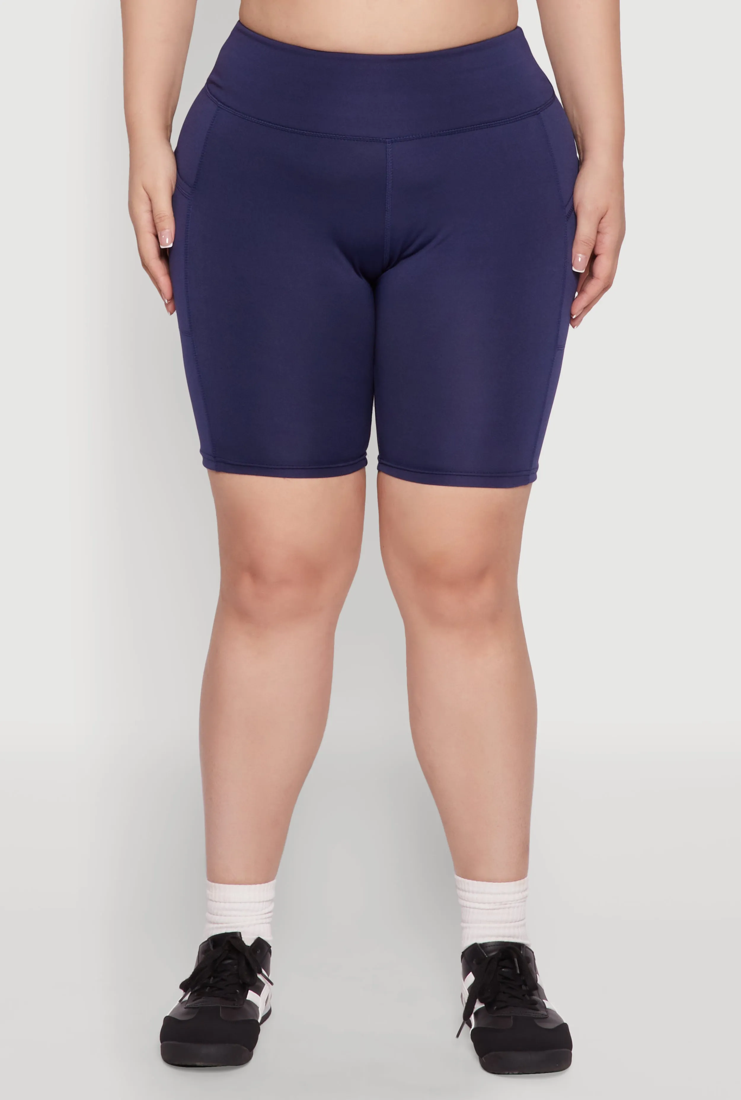 Plus Size Cell Phone Pocket High Waist Biker Shorts sold by Rainbow product image thumbnail 5