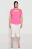 Plus Size Cut Out Crew Neck Tee sold by Rainbow
