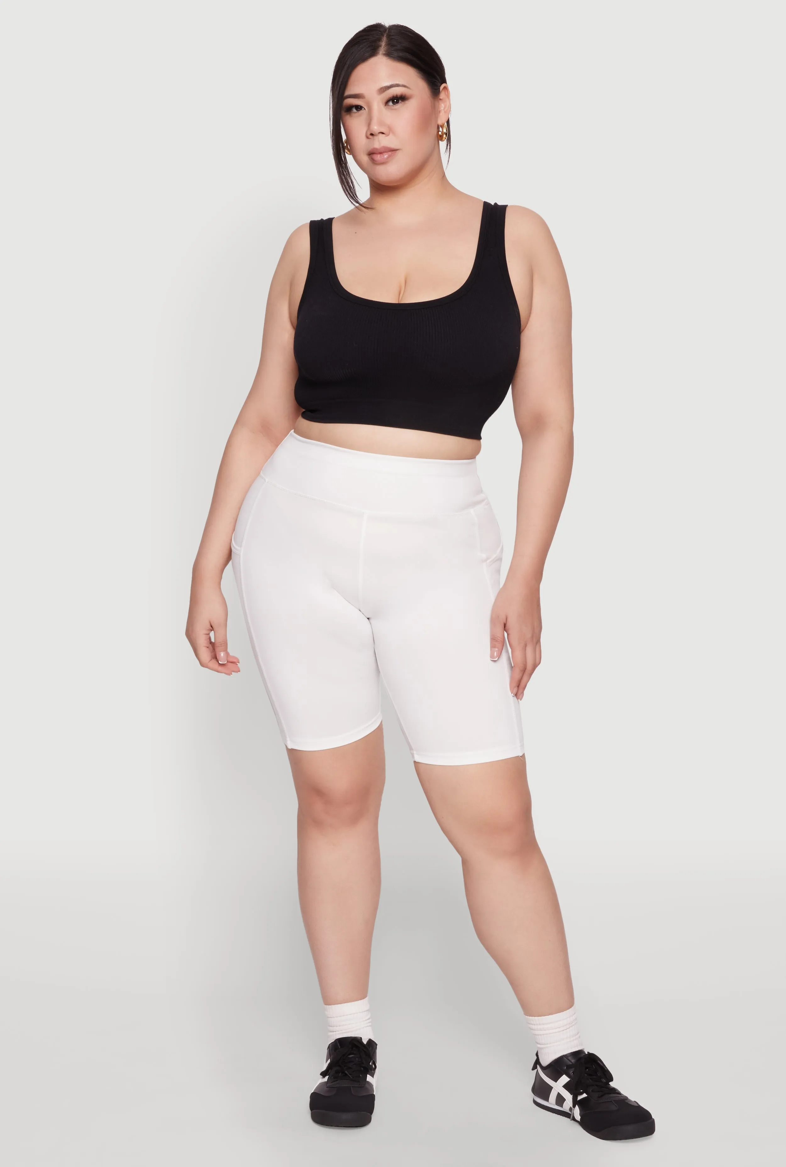 Plus Size Side Pocket Cycling Shorts sold by Rainbow