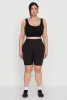 Plus Size Cell Phone Pocket High Waisted Biker Shorts sold by Rainbow