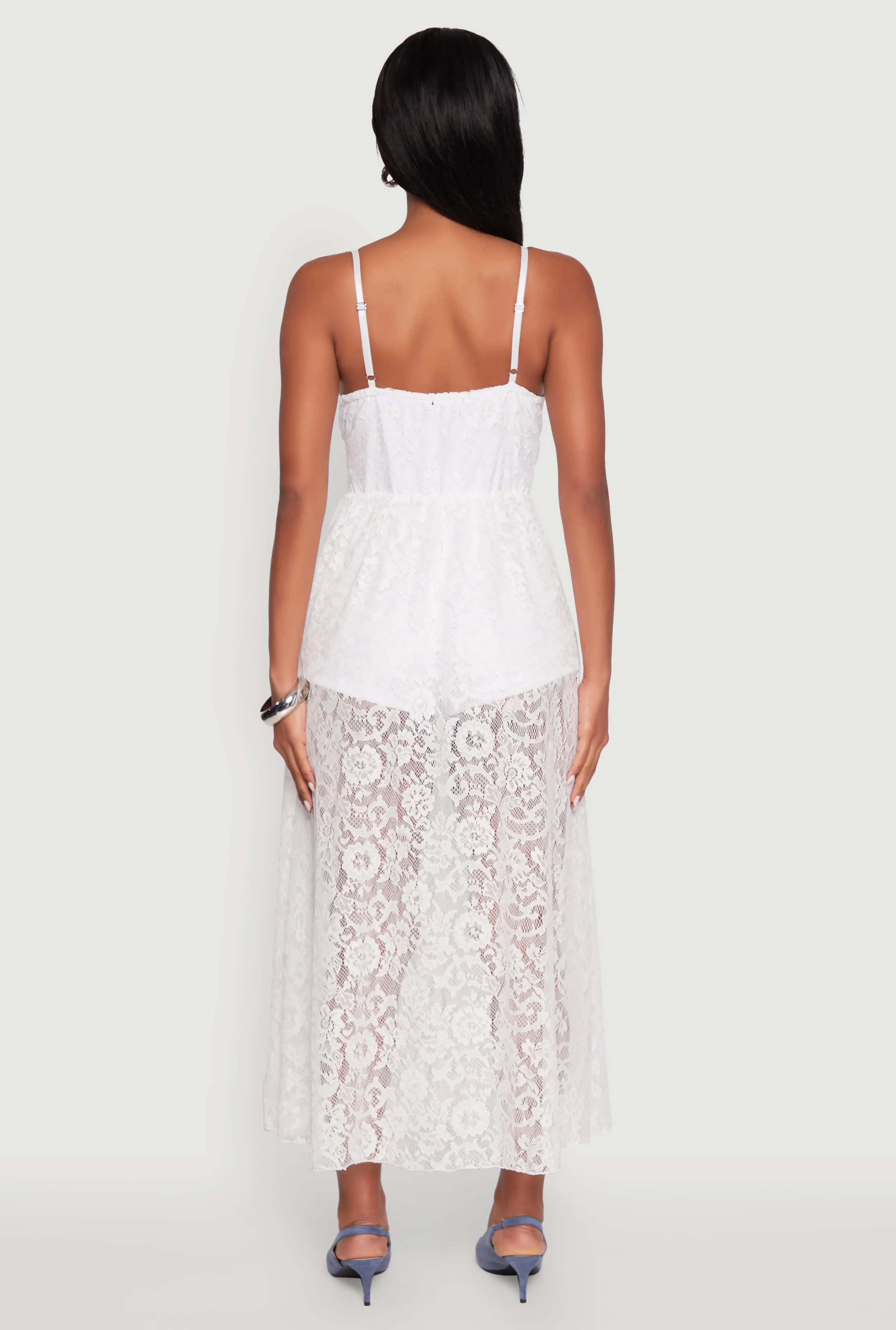 Crochet Waist Detail Lace Maxi Romper sold by Rainbow product image thumbnail 5