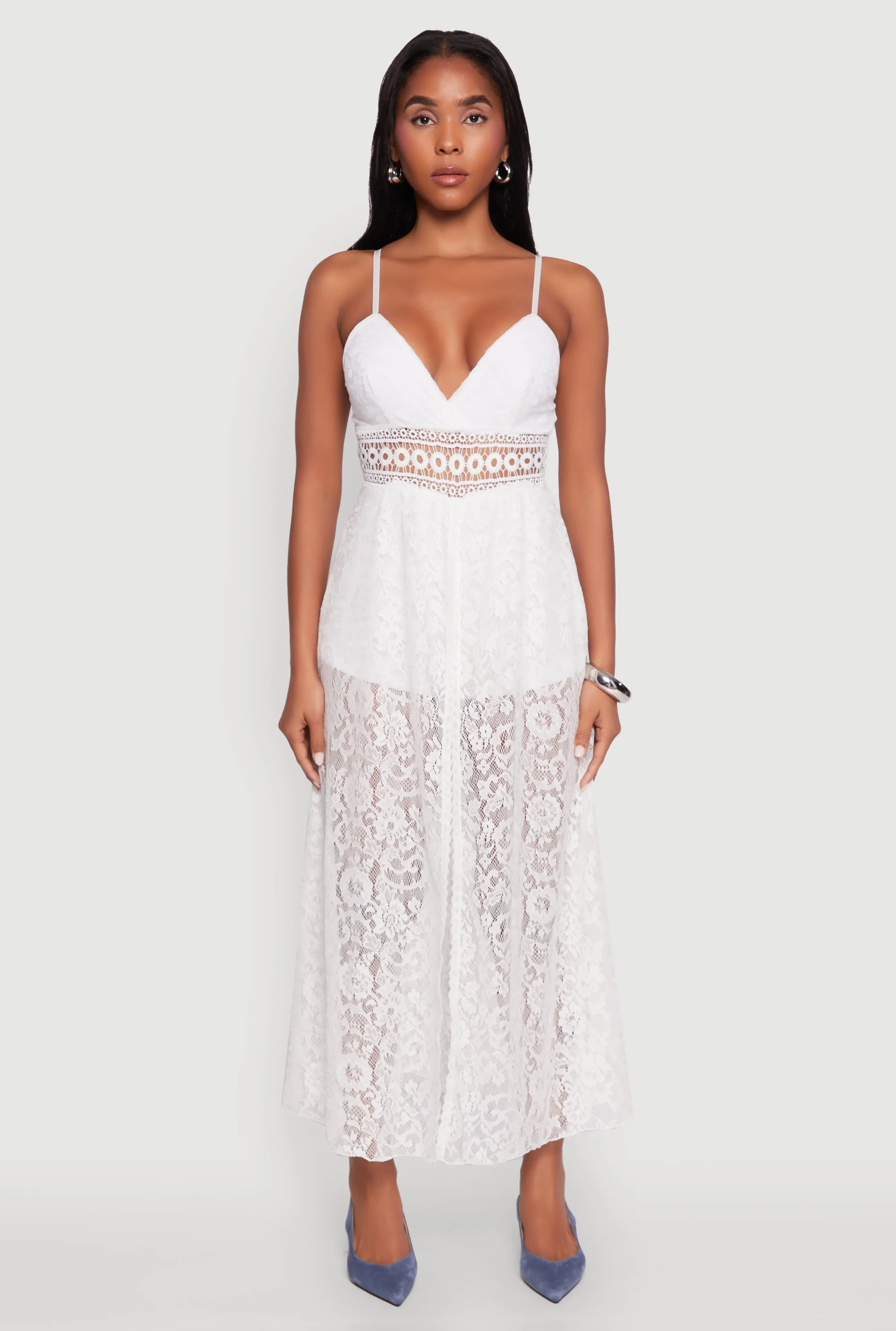 Crochet Waist Detail Lace Maxi Romper sold by Rainbow product image thumbnail 2