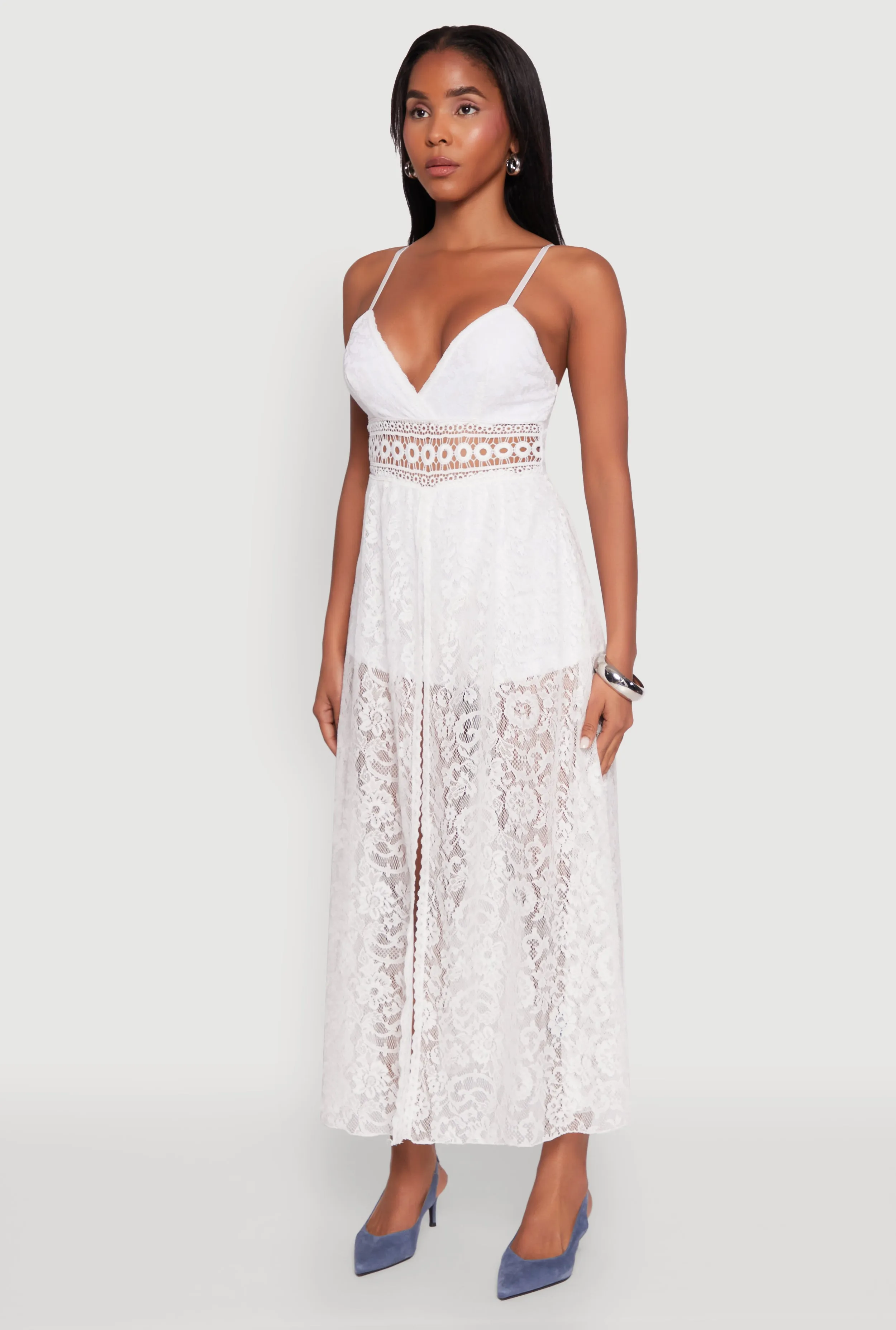 Crochet Waist Detail Lace Maxi Romper sold by Rainbow product image thumbnail 3
