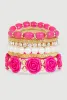 Rose Assorted Faux Pearl Stretch Bracelets Set of 6 sold by Rainbow
