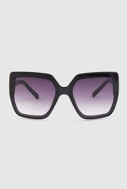 Rhinestone Temple Detail Sunglasses sold by Rainbow