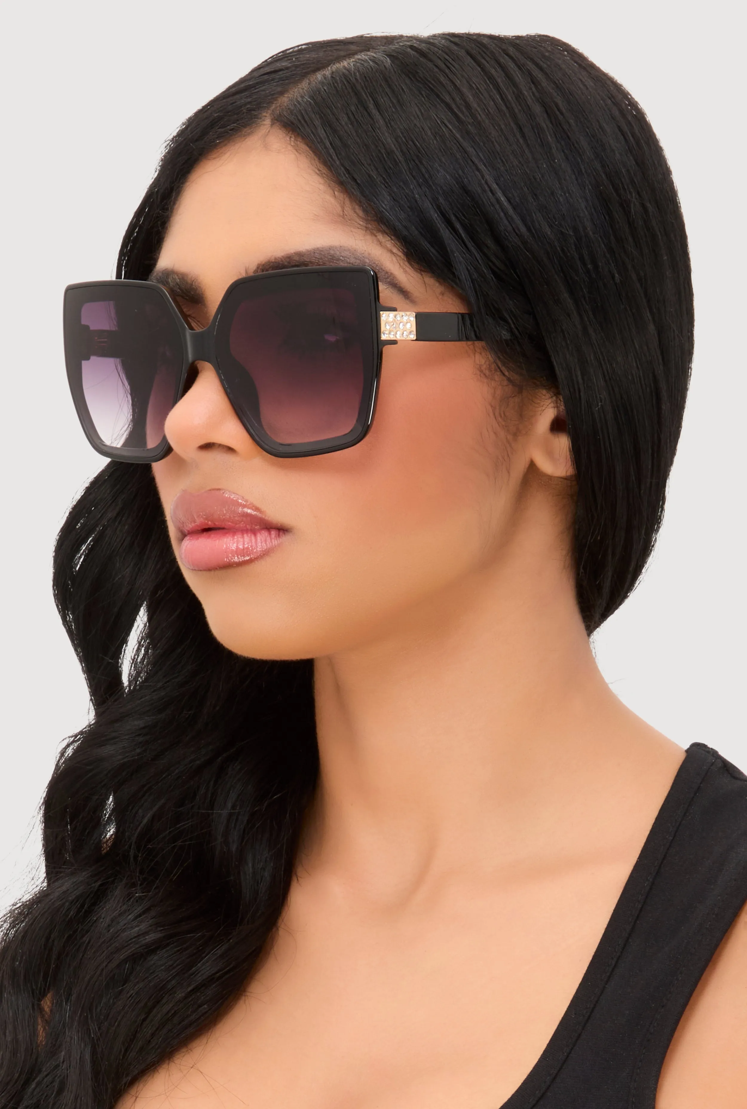 Rhinestone Temple Detail Sunglasses sold by Rainbow product image thumbnail 2