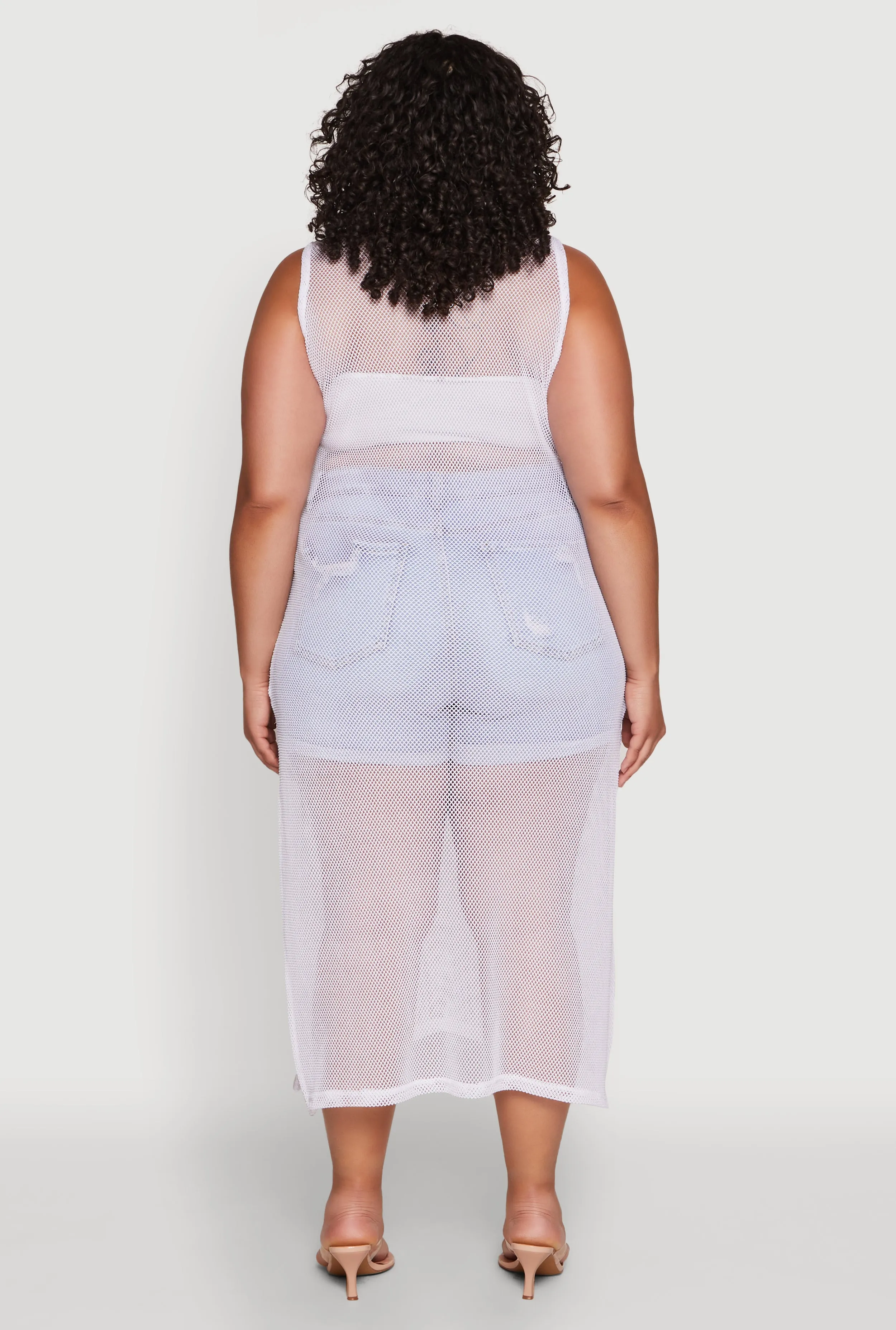 Plus Size Fishnet Side Slit Maxi Tank Top sold by Rainbow product image thumbnail 5