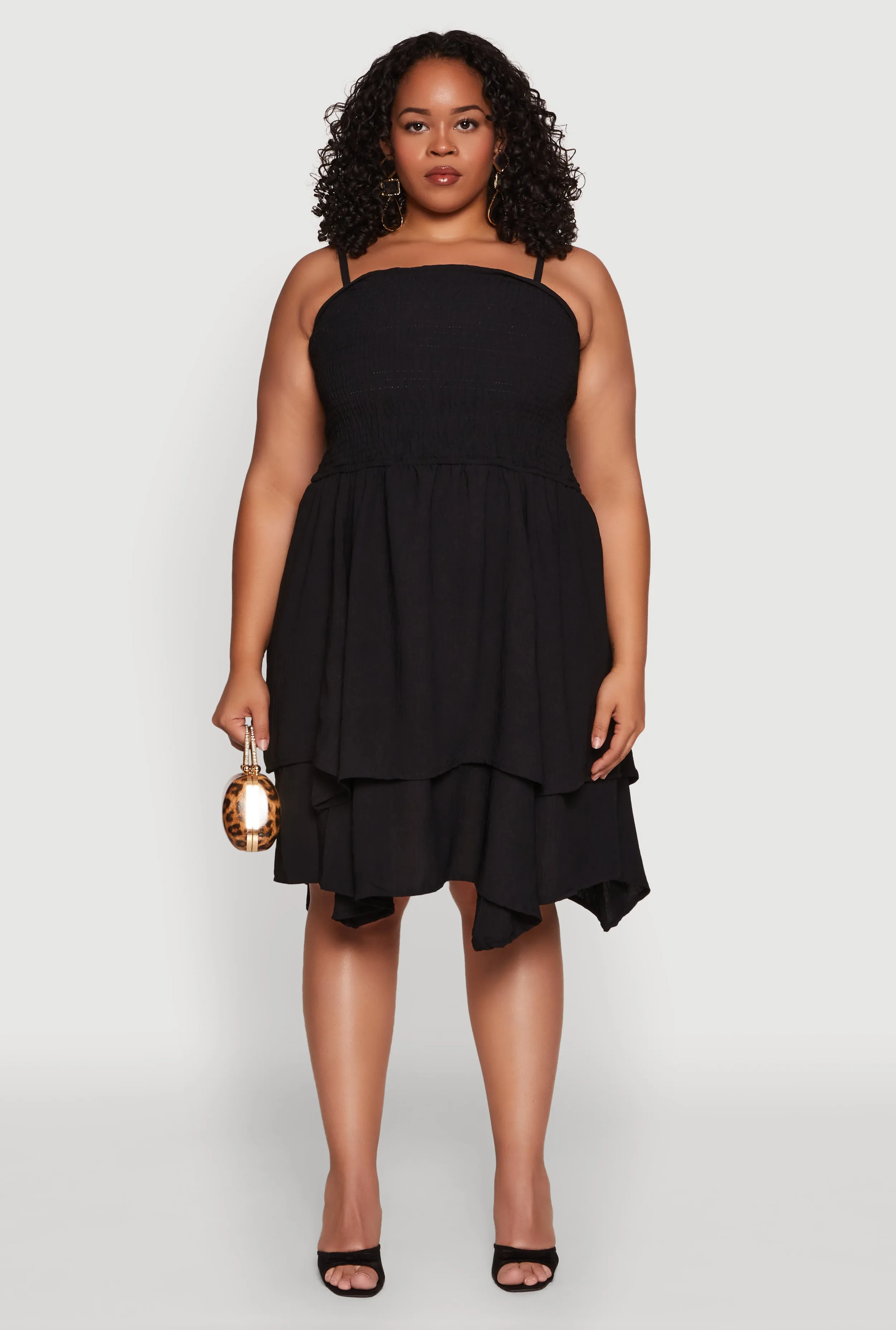 Plus Size Smocked Ruffle Tiered Dress sold by Rainbow