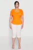 Plus Size Cut Out Crew Neck Tee sold by Rainbow