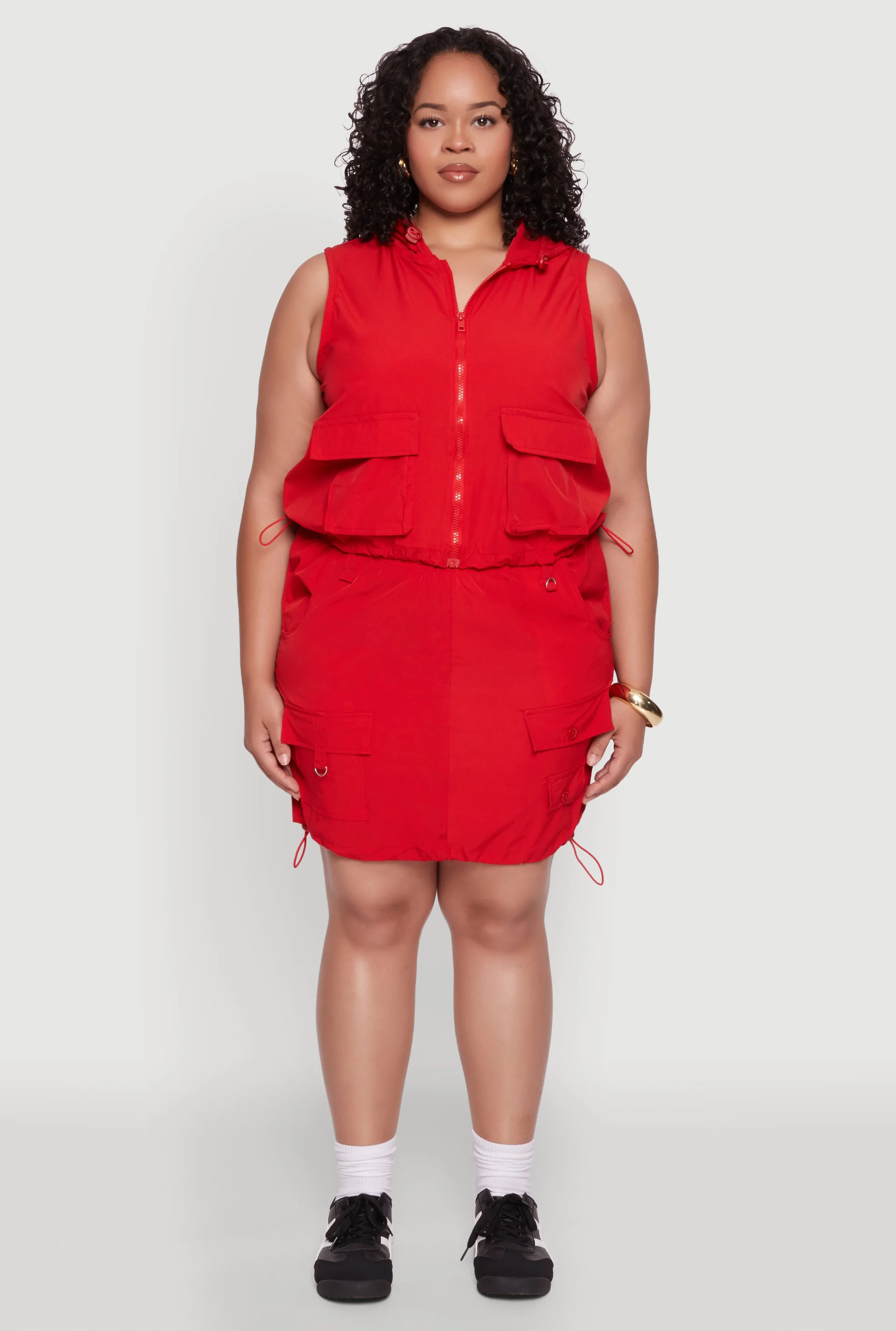 Plus Size Cargo Pocket Windbreaker Vest sold by Rainbow product image thumbnail 3