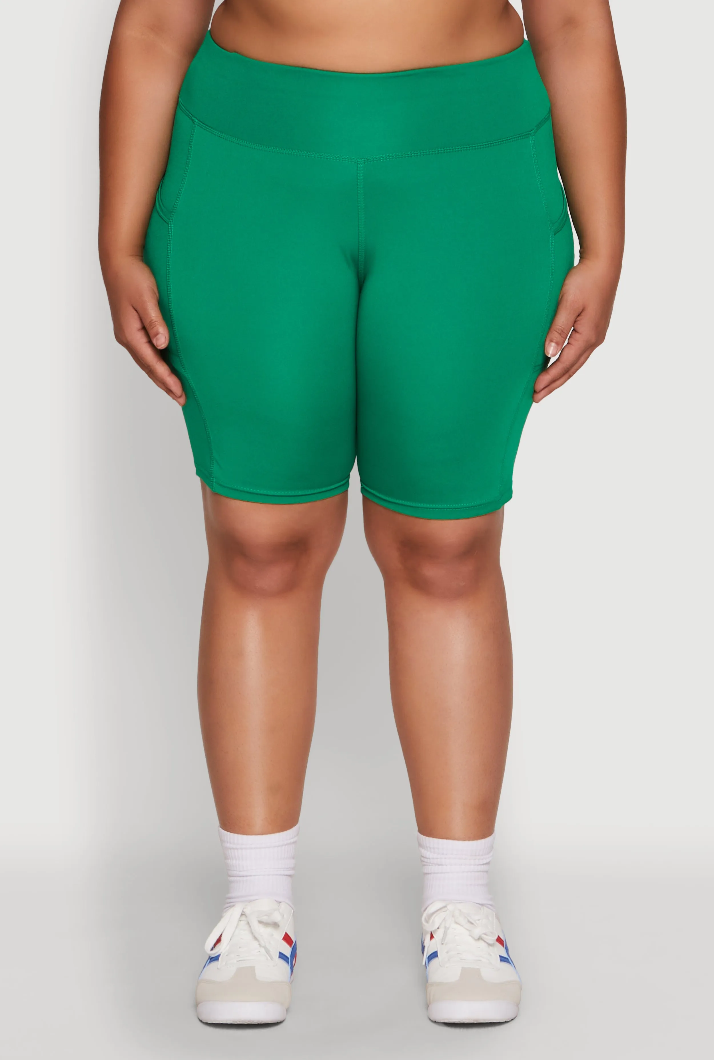 Plus Size Cell Phone Pocket High Waist Biker Shorts sold by Rainbow product image thumbnail 5