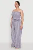 Plus Size Smocked Pinstripe Jumpsuit sold by Rainbow