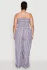 Plus Size Smocked Pinstripe Jumpsuit sold by Rainbow