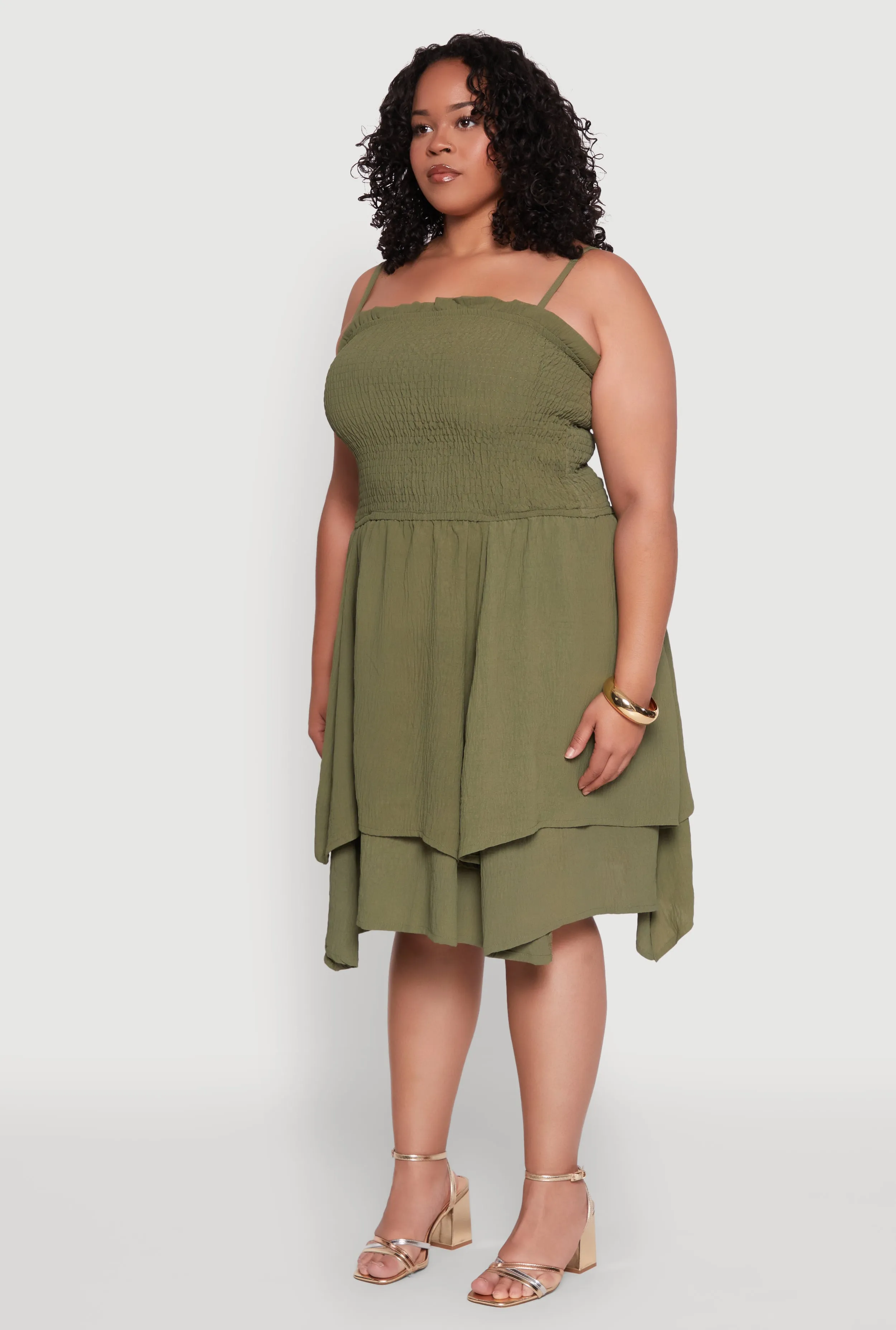 Plus Size Smocked Ruffle Tiered Dress sold by Rainbow product image thumbnail 3