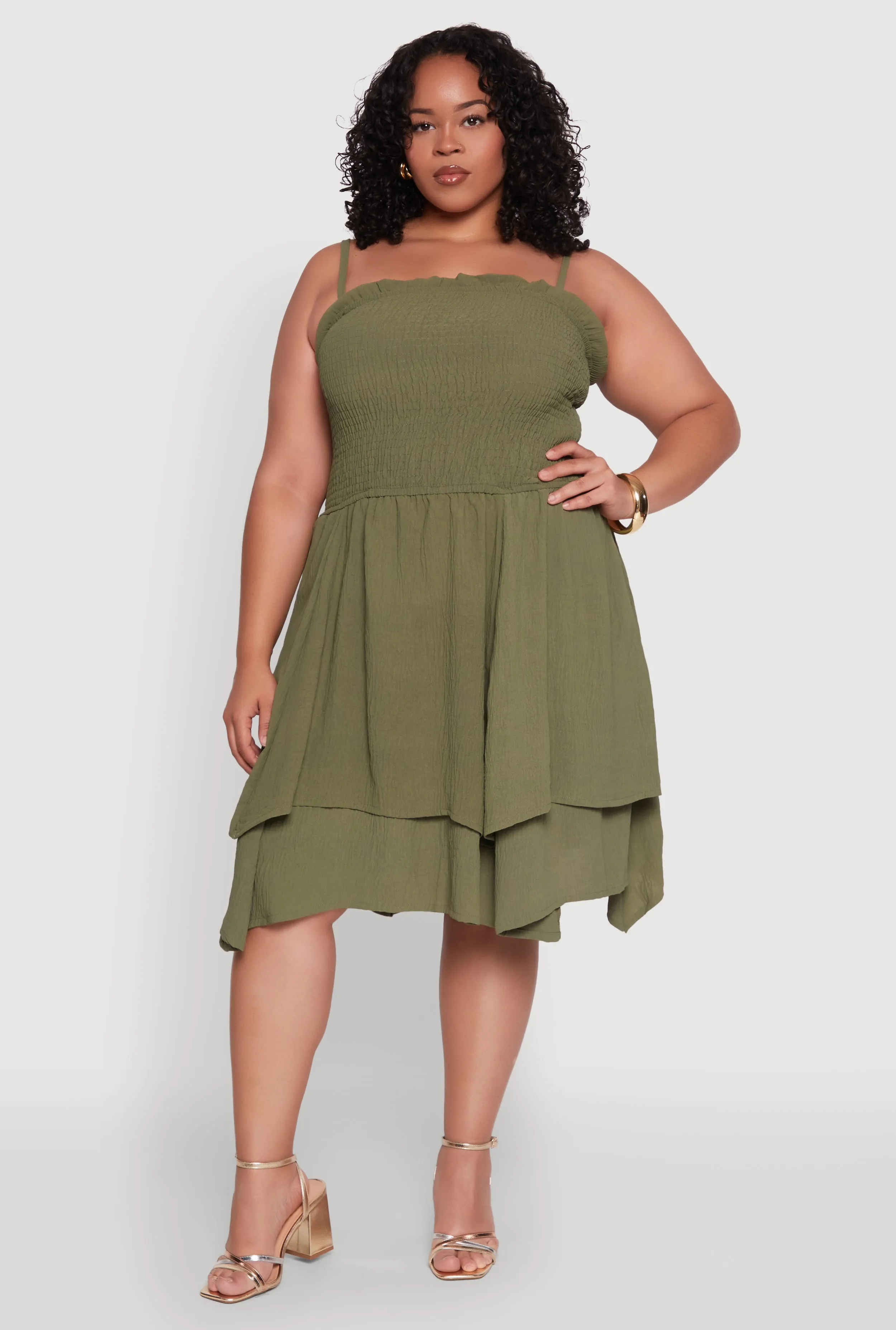 Plus Size Smocked Ruffle Tiered Dress sold by Rainbow product image thumbnail 2