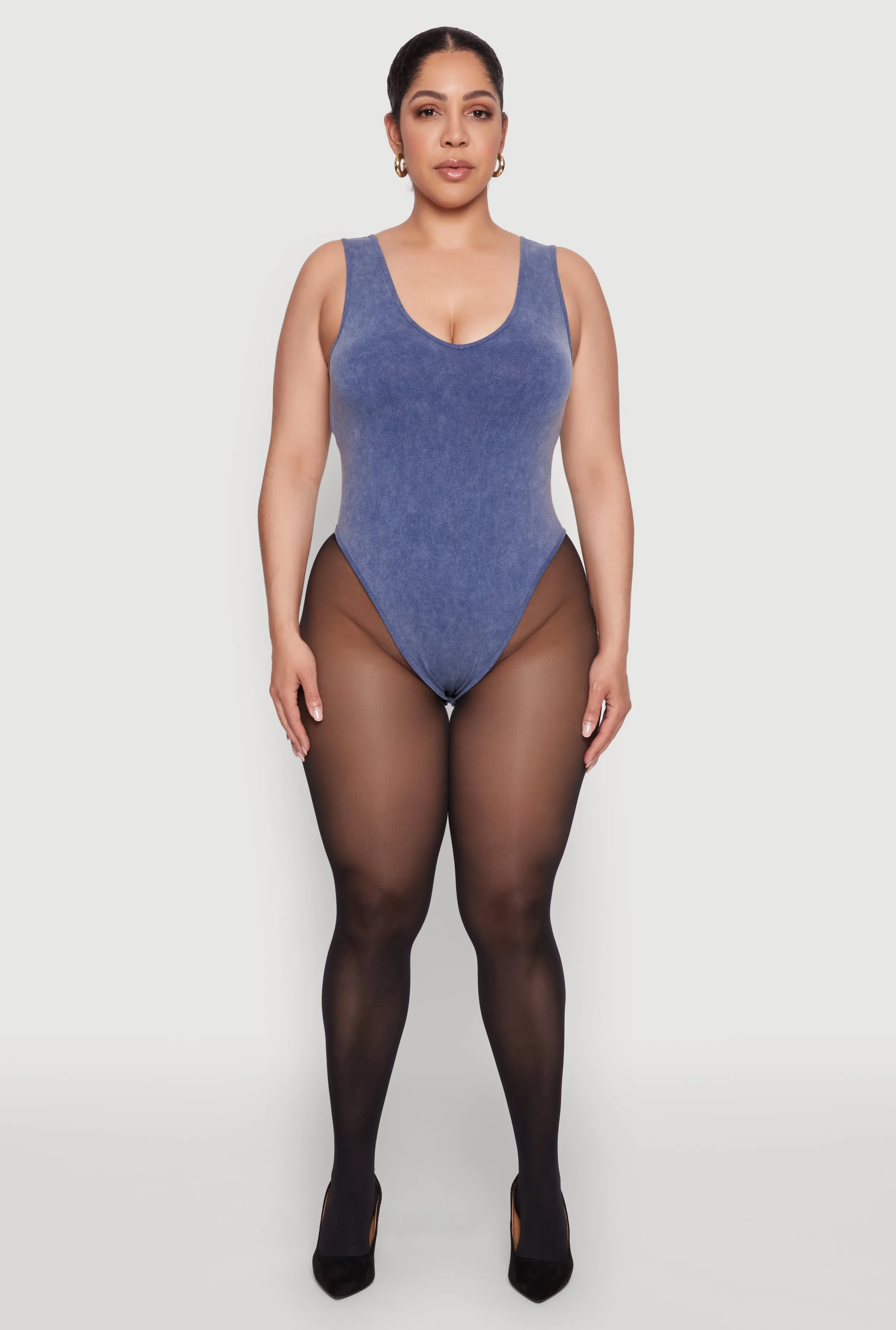 Plus Size Mineral Wash Tank Bodysuit sold by Rainbow product image thumbnail 3
