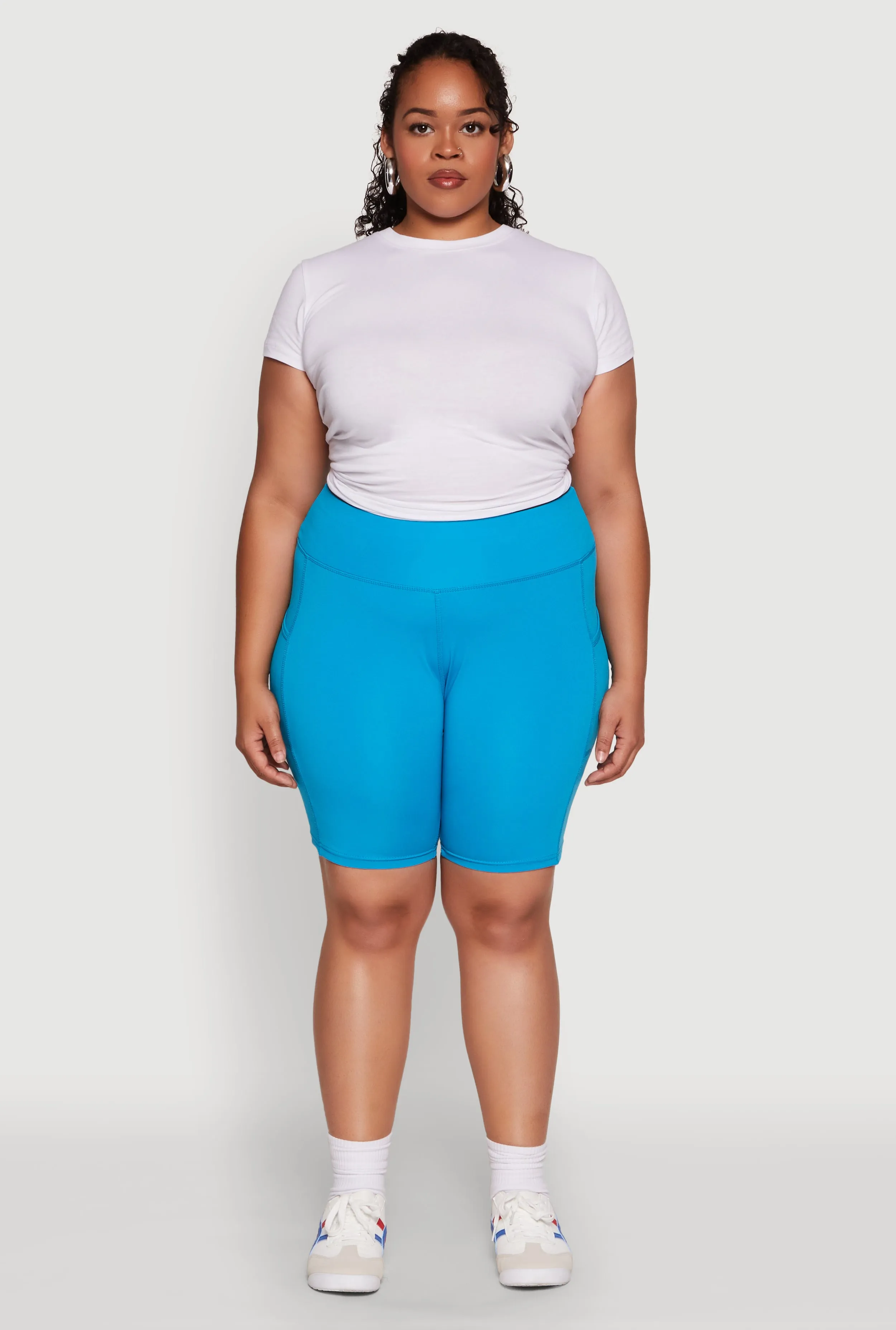 Plus Size Side Pocket Cycling Shorts sold by Rainbow