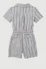 Girls Striped Button Front Romper sold by Rainbow