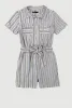 Girls Striped Button Front Romper sold by Rainbow