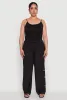 Plus Size Side Button Detail Linen Pants sold by Rainbow