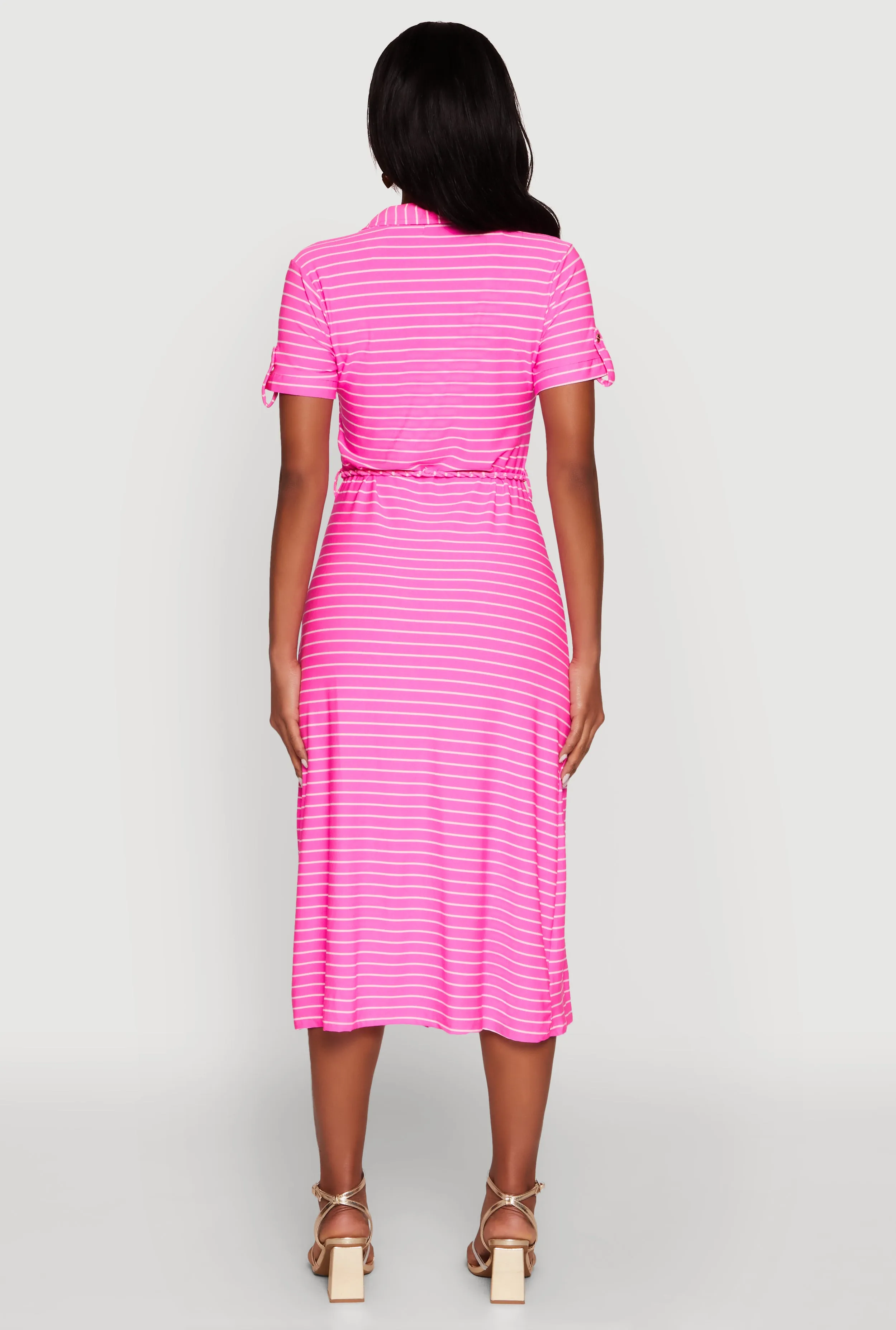 Crepe Knit Striped Shirt Dress sold by Rainbow product image thumbnail 5