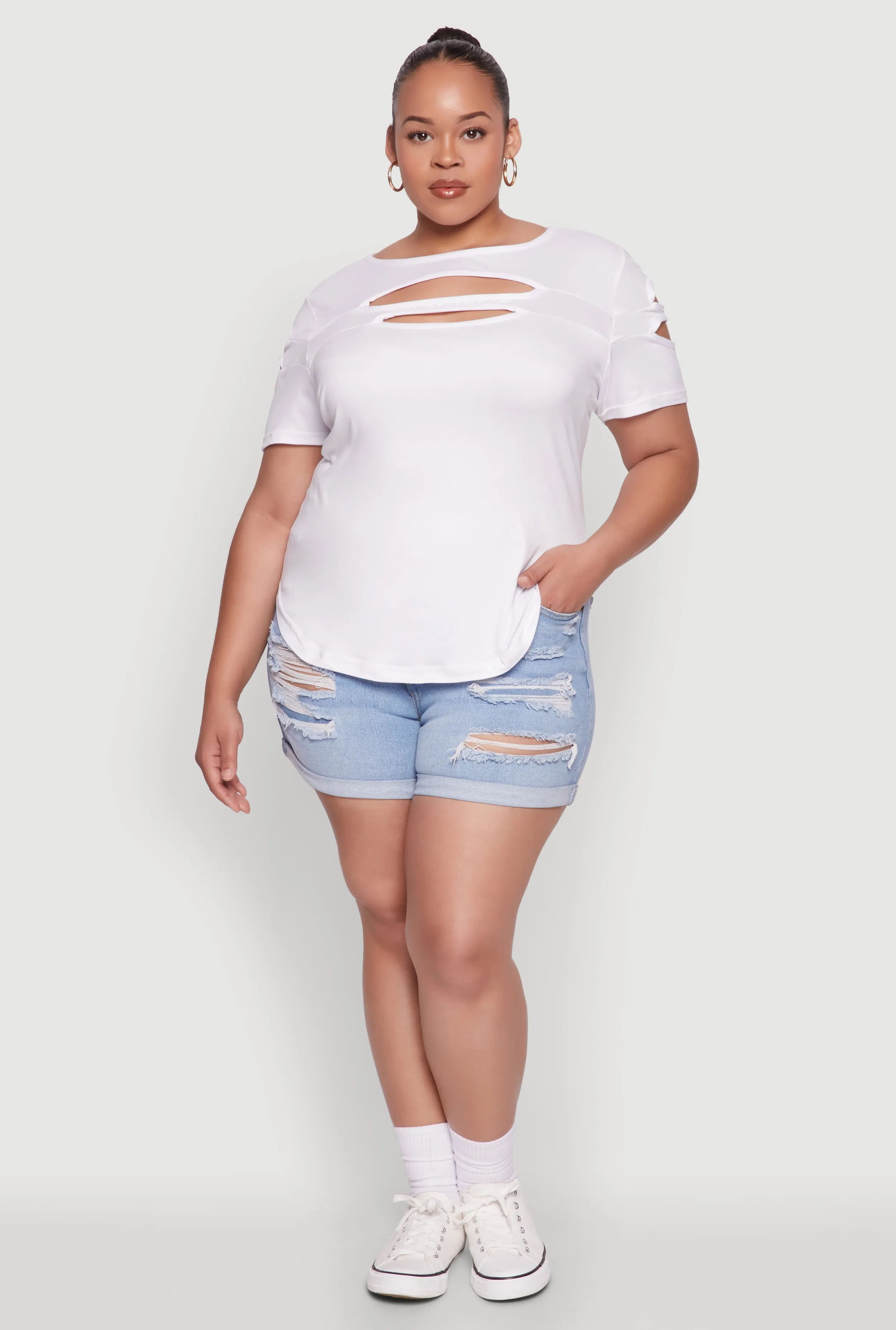 Plus Size Cut Out Tee sold by Rainbow
