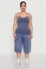 Plus Size Ribbed Knit Seamless Mineral Wash Cami sold by Rainbow