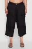 Plus Size Tie Cargo Pocket Capri Pants sold by Rainbow